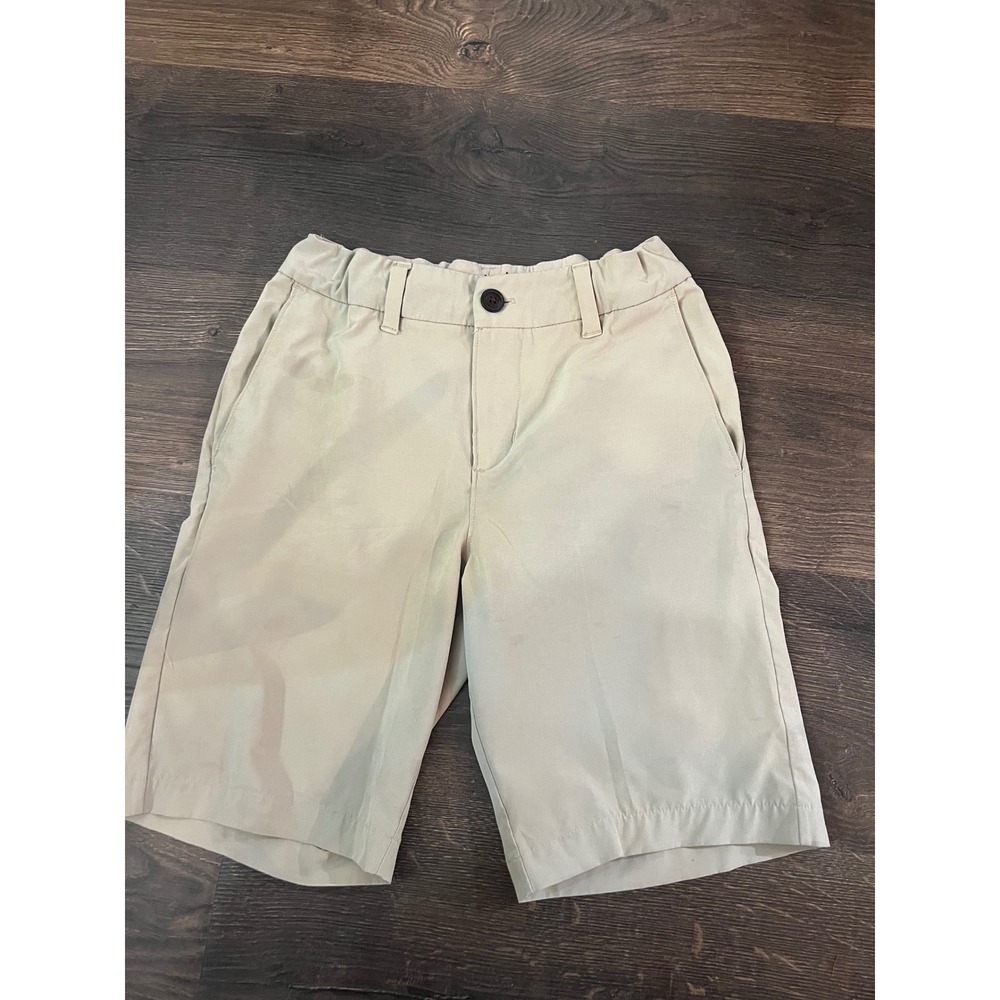 Abercrombie Kids Boys Khaki Tan Chino Shorts Size 11/12 Elastic Waist Preppy